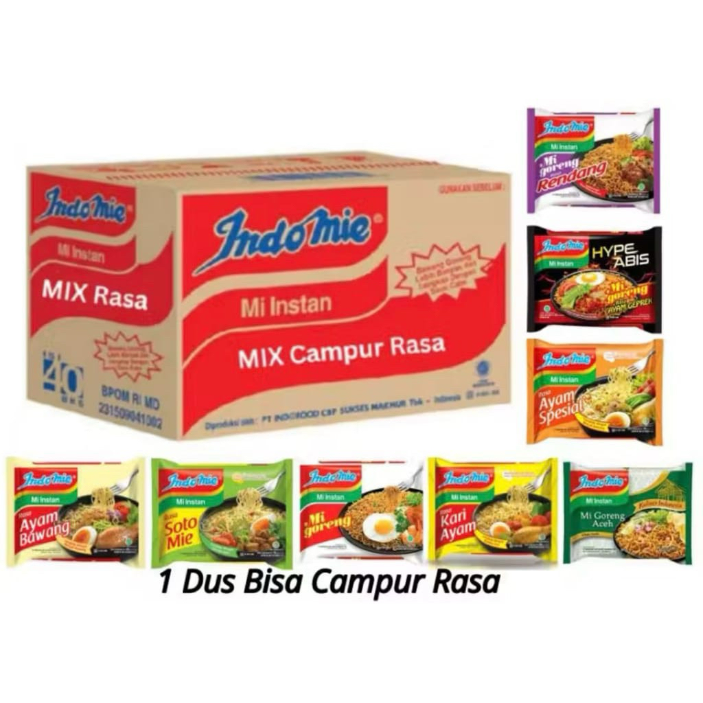Indomie 1dus isi 40 mie instan all variant Mie goreng rendang kari soto ayam bawang ayam special