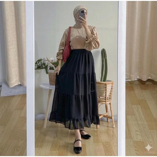Rok Susun Wanita Korean Style – Rok Tutu Model Payung Kekinian – Korean Style Tutu Skirt Model Payun