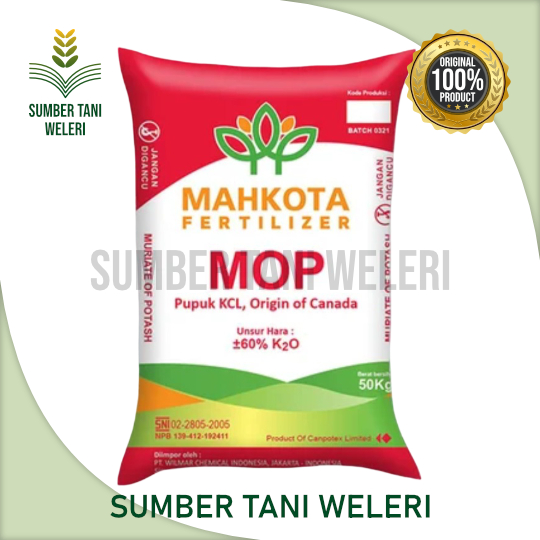 PUPUK MAHKOTA MOP - PUPUK KCL - 50KG - MAHKOTA FERTILIZER