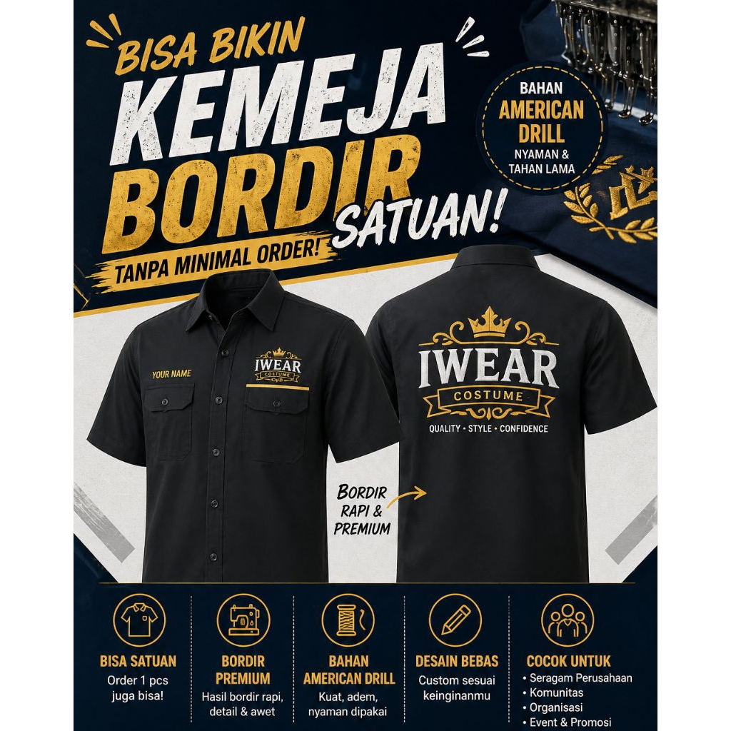 KEMEJA BORDIR SATUAN