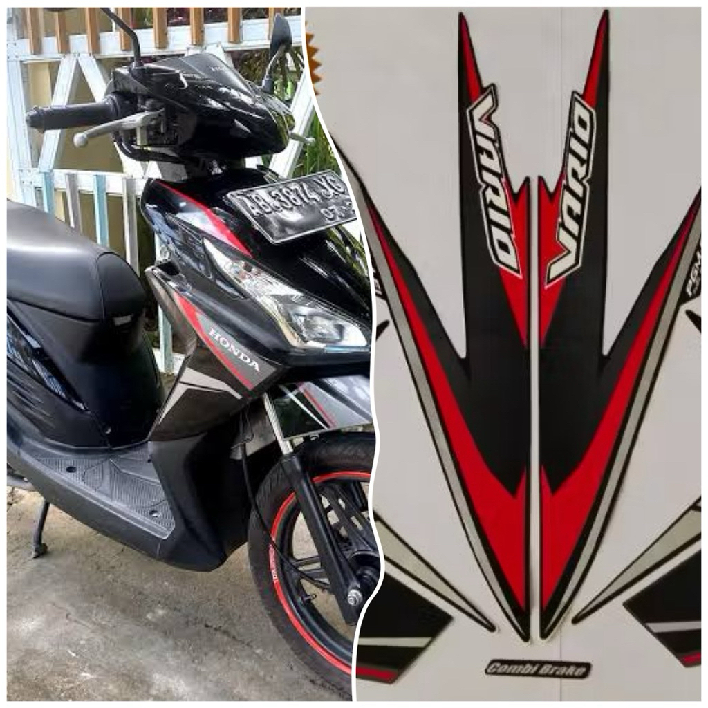 STIKER STRIPING MOTOR VARIO 110 FI 2018 FULL HITAM