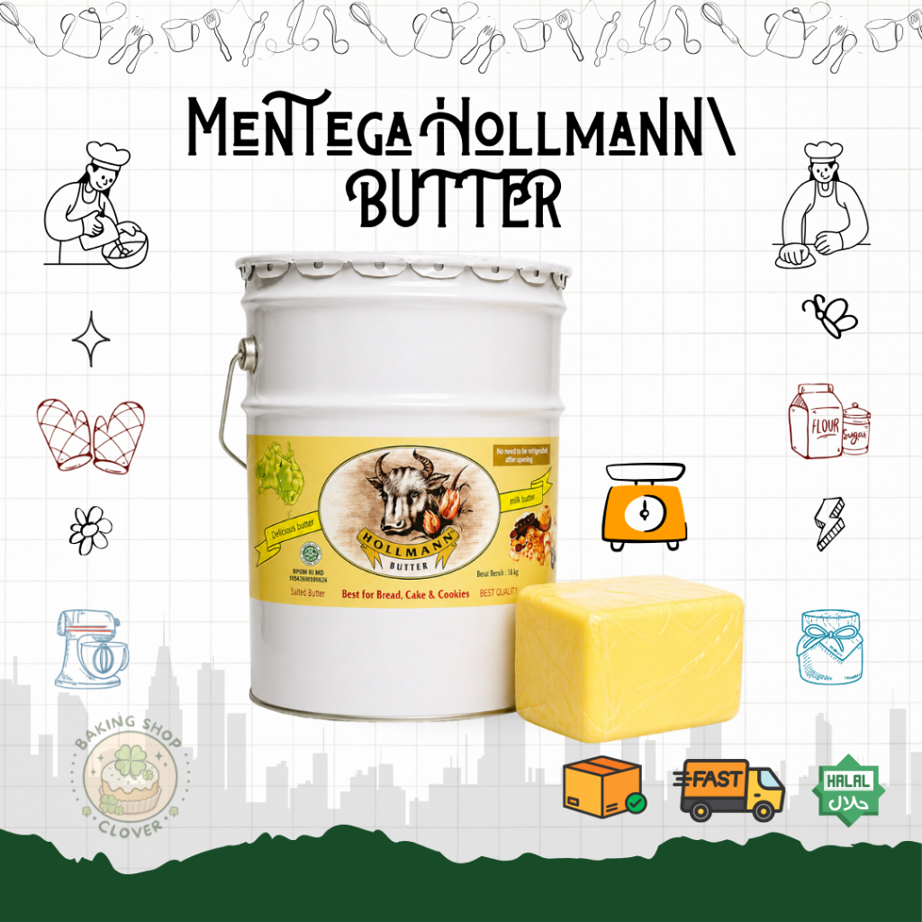 Mentega Hollmann Roombutter – Hollmann Butter Aroma Susu untuk Kue, Cookies