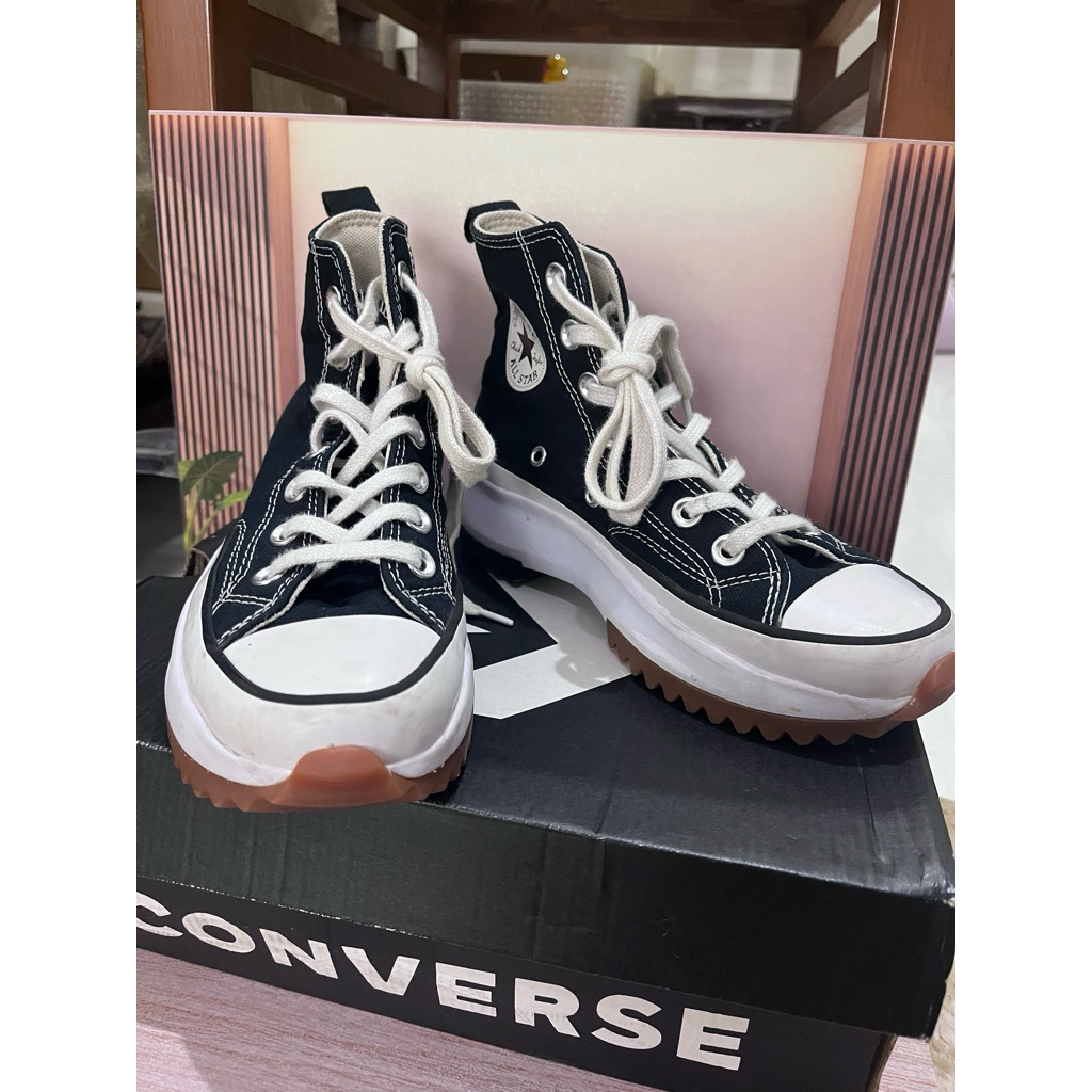 Converse Run Star Hike Hi Black White (SECOND - Barang Bekas Original Masih Bagus serta Box)