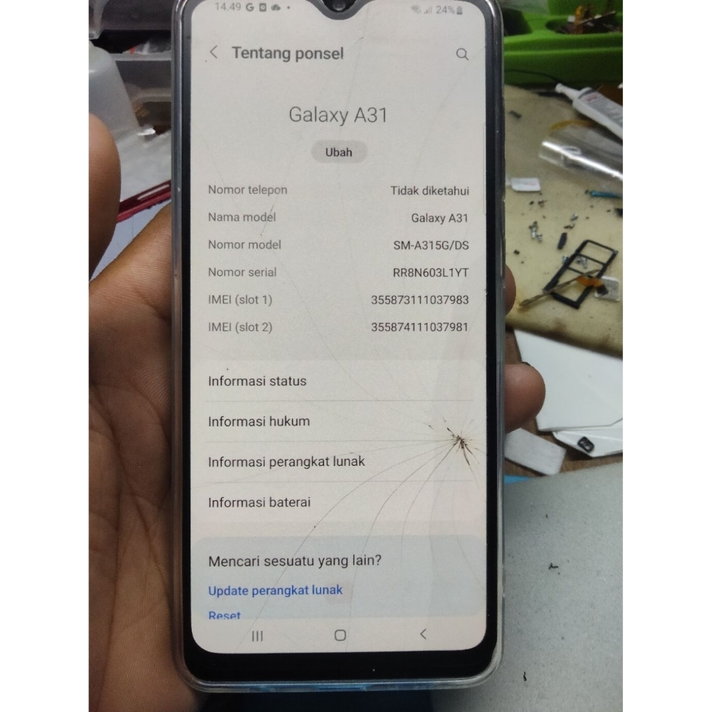 mesin Samsung galaxy a31 normal +kamera