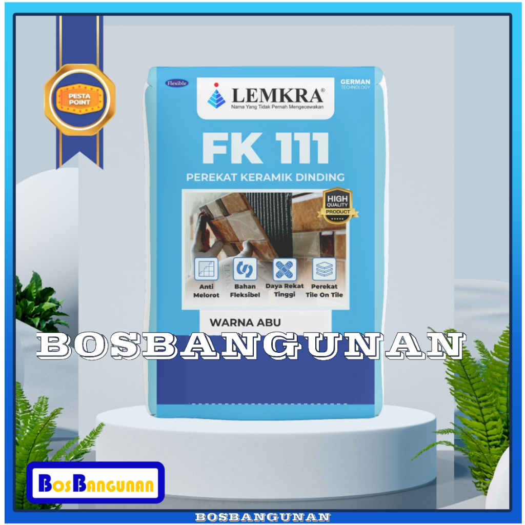 LEMKRA FK 111 Perekat Keramik Dinding Anti Melorot Serbaguna isi 30 Kg / LEMKRA FK111 Abu Perekat Ke