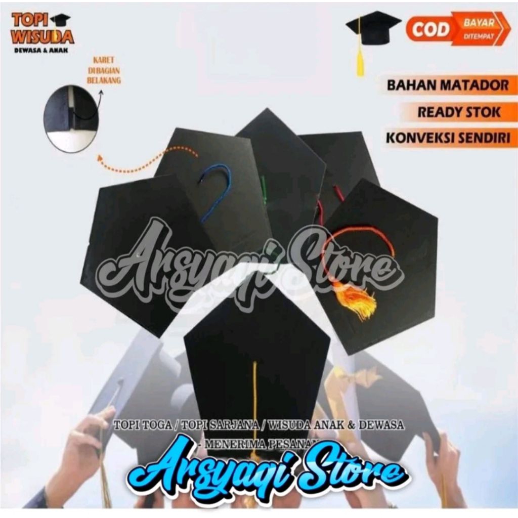 TOPI TOGA WISUDA I TOPI TOGA SARJANA I TOPI TOGA ANAK PAUD, TK, SD, SMP, SMA, MAHASISWA/MAHASISWI