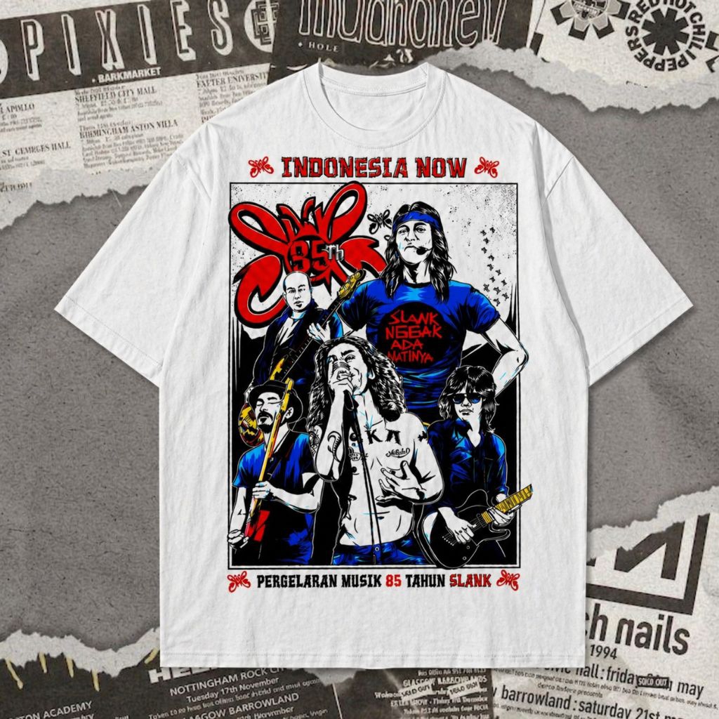 Kaos Band / Kaos Musik Pria & Wanita T-Shirt Slank “Indonesia Now 35th” Terbaru Rock Vintage Premium