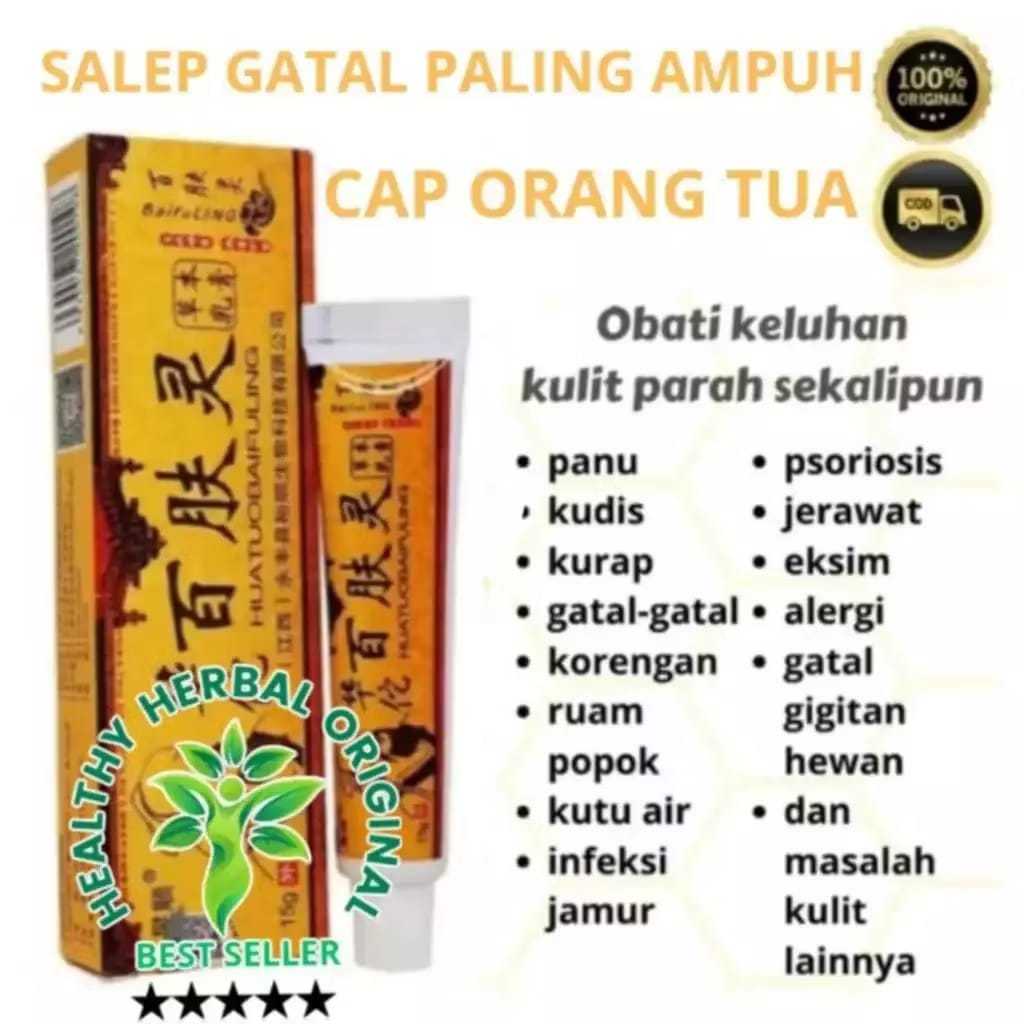 Salep Gatal Huatuobaifulng Herbal Cina Ampuh Mengobati Gatal eksim Jamur Kurap Jerawat
