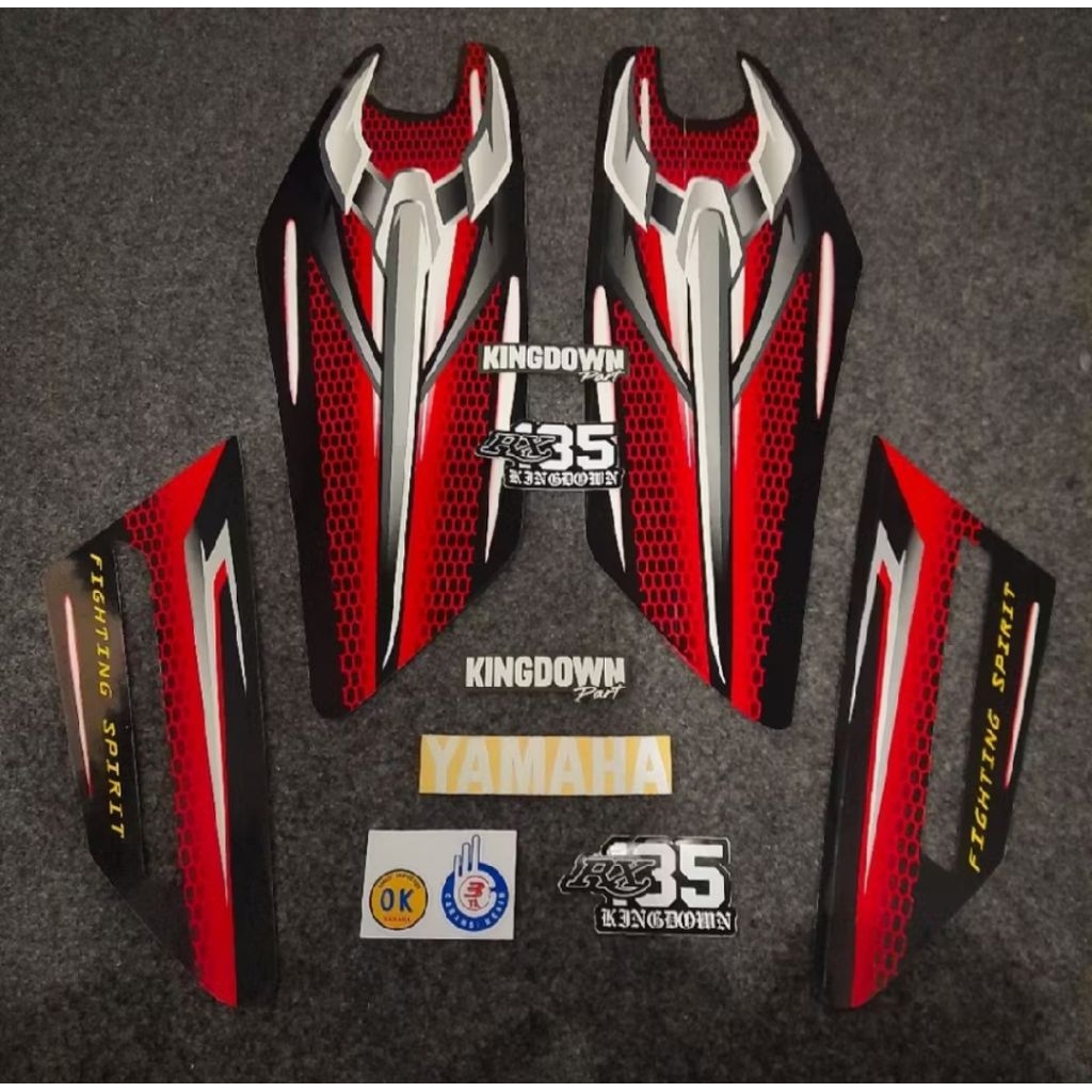 STIKER STRIPING ORI YAMAHA RX KING MERAH 2007 STIKER YAMAHA RX KING 2007 MERAH RX KING MERAH