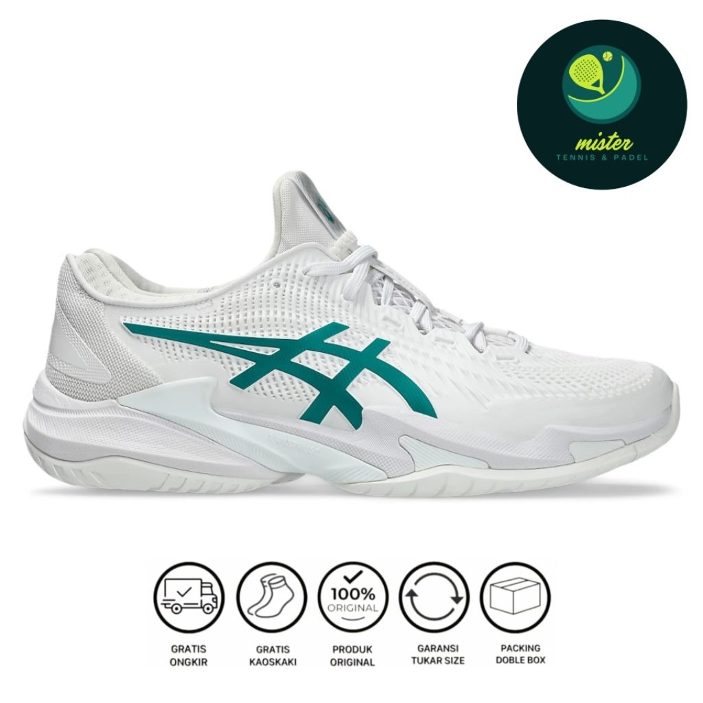 Sepatu Tennis X Padel Asics Novak Court FF 3 Djokovic White/Green