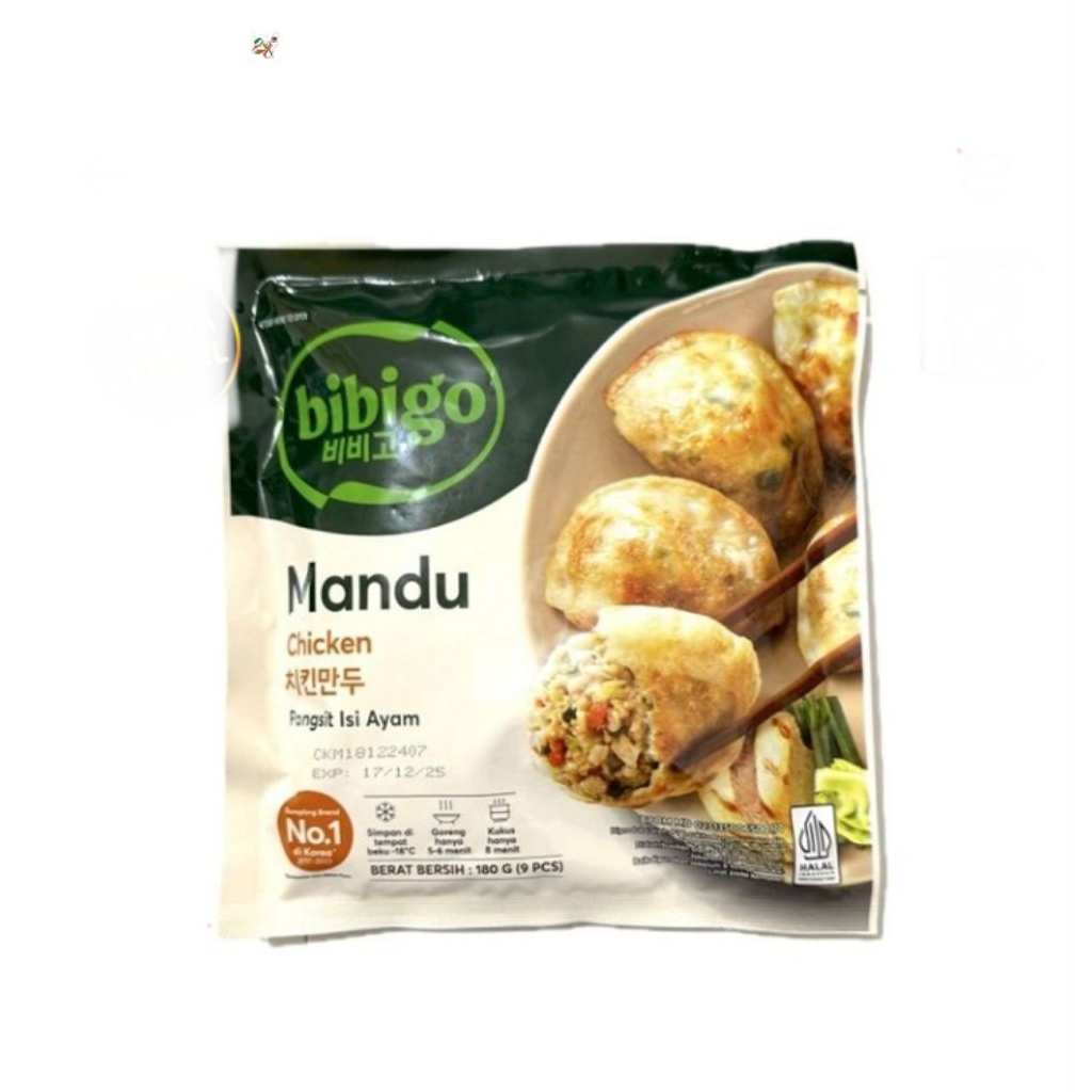 bibigo chicken mandu pack 180 gram