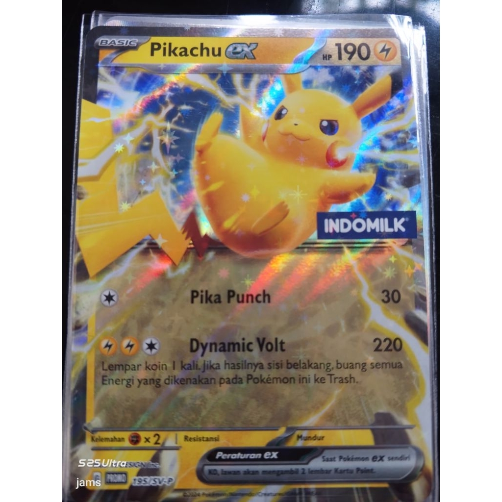 Pokemon Pikachu indomilk holo 195/SV-P ind