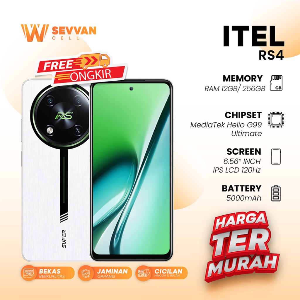 Handphone Itel RS4 Ram 12 256 GB