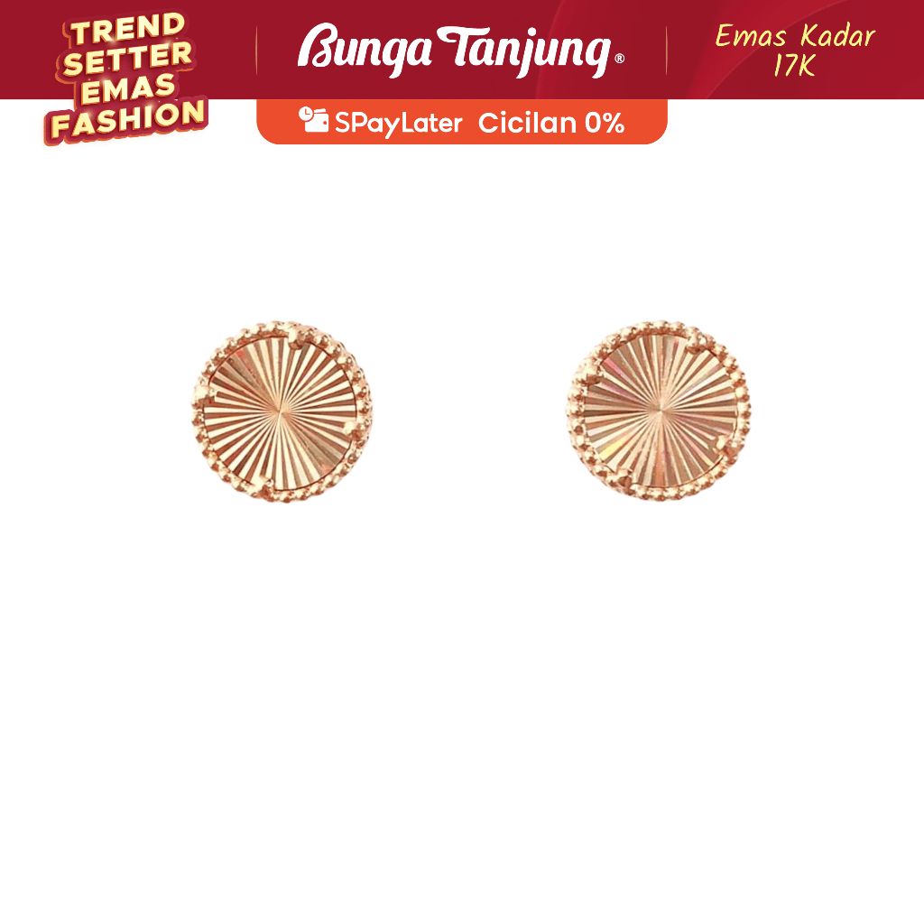 ANTING TINDIK ROUND ARSIR - EMAS 17K - BUNGA TANJUNG GOLD