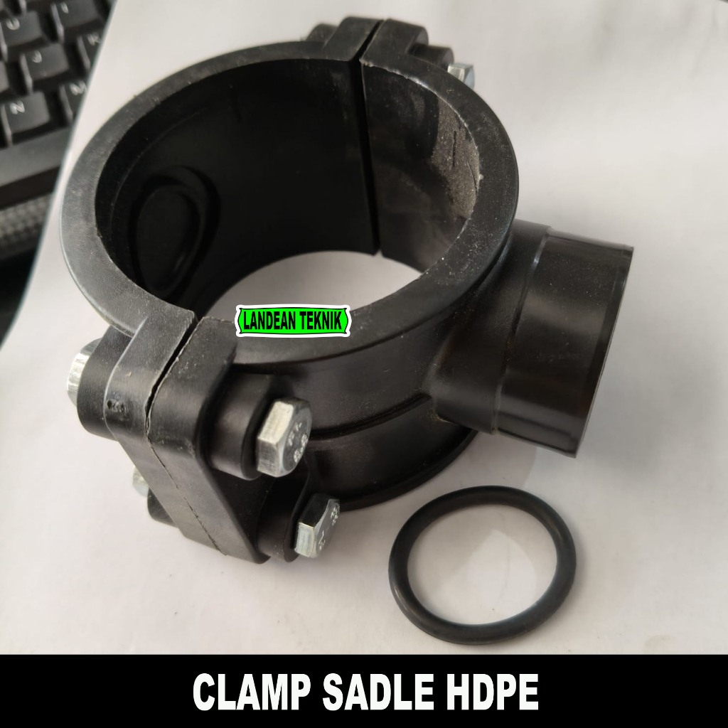 Clamp saddle hdpe 1,1/4'' X 1'' inch | Saddle Pipa Hdpe 40mm x 32mm Klem Sadel