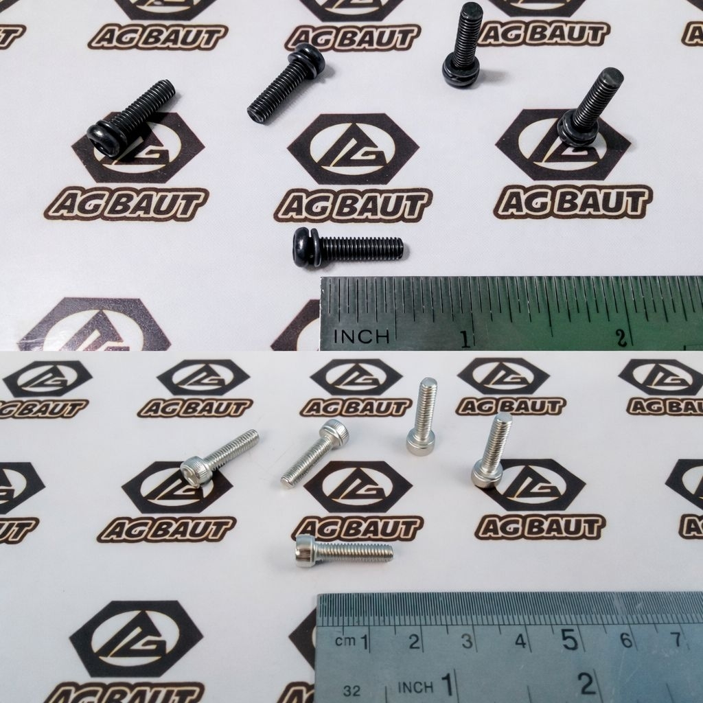 Baut Karburator M4x15 Mio Universal - Baut Ring JP Obeng + / L3 Stainless