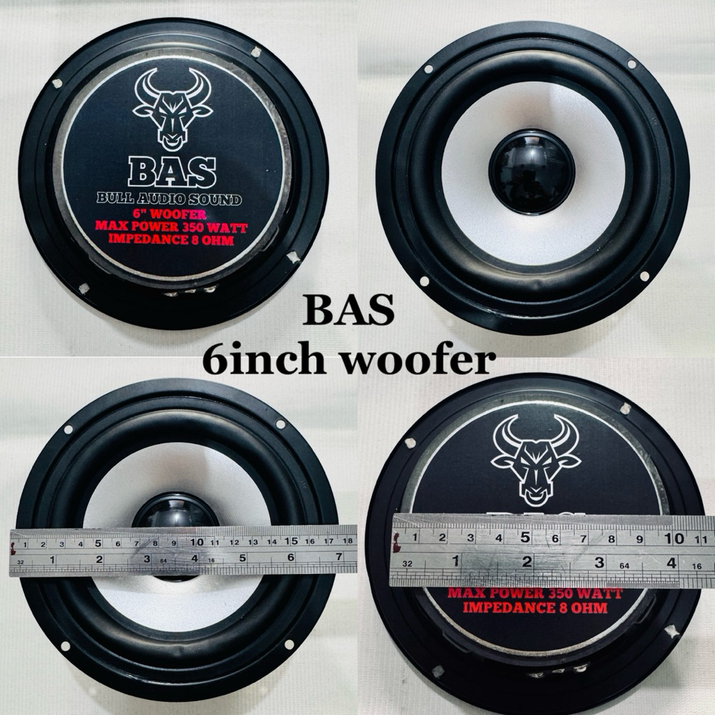 BAS 6” Silver bull audio sound speaker komponen 6 inch woofer 350 watt 8 ohm speker driver 6in spike