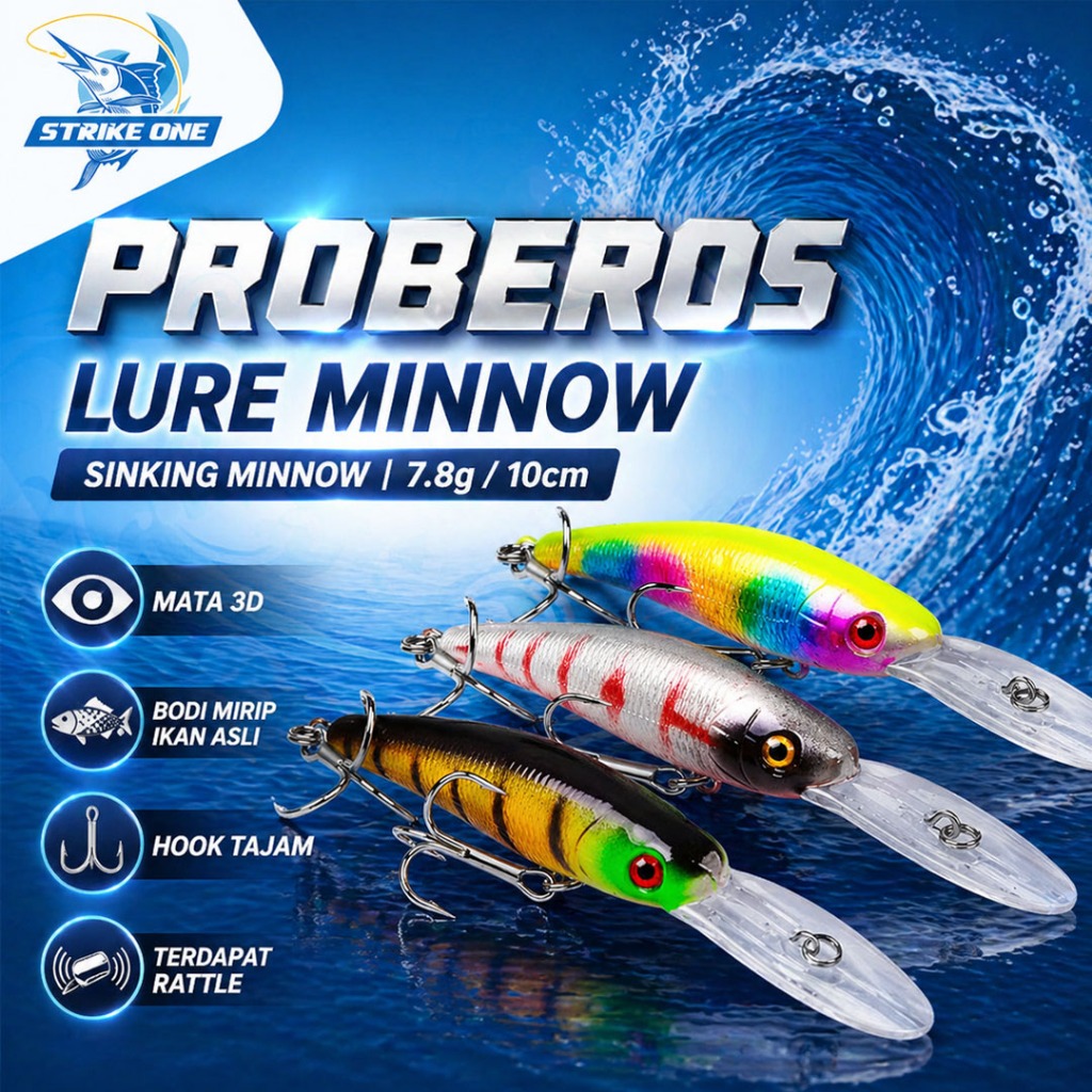 Proberos Lure Minnow Lidah Panjang Umpan Pancing - DW1035