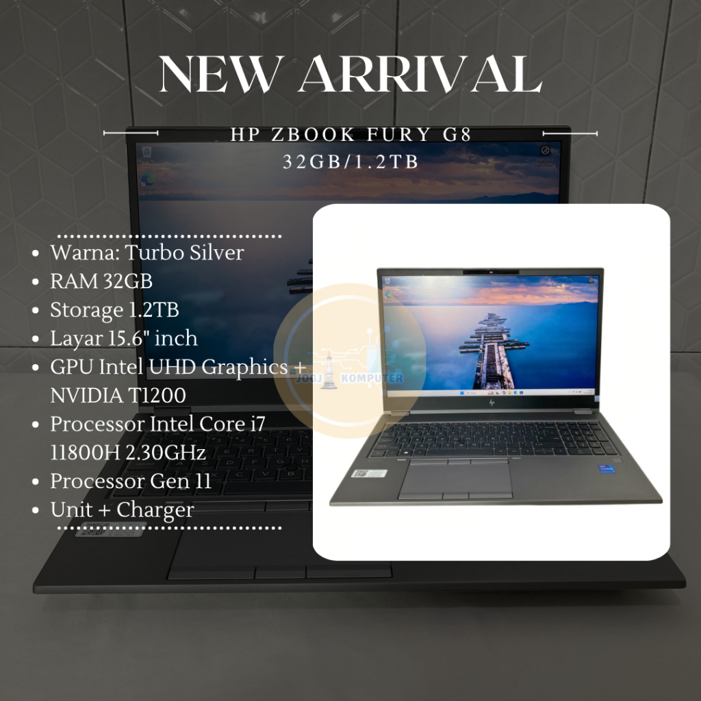 HP ZBook Fury G8 32/1.2TB | Layar 15.6 inci | i7 Gen 11 | Unit + Charger | Second Unit