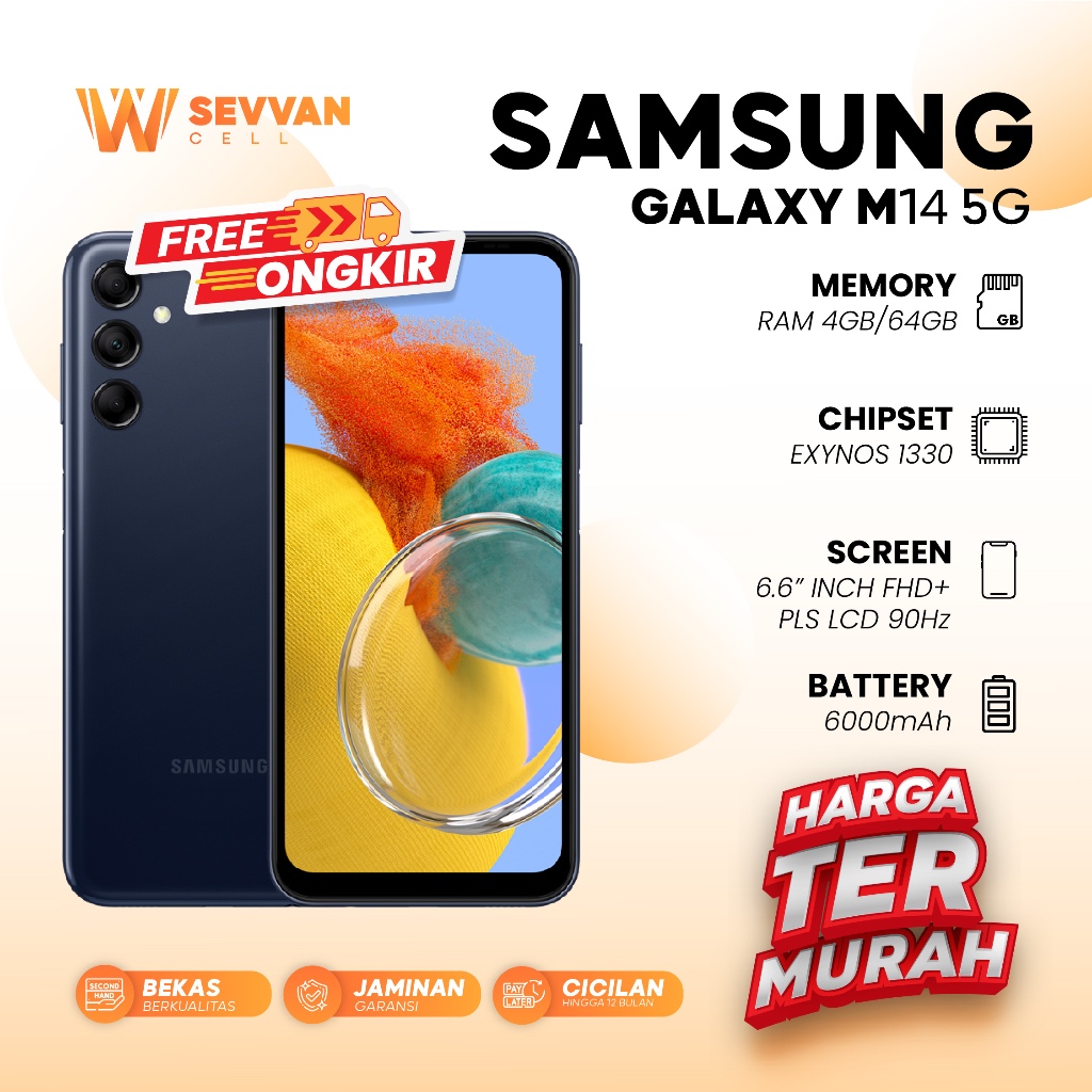 Handphone Samsung Galaxy M14 5G Ram 4 64 GB