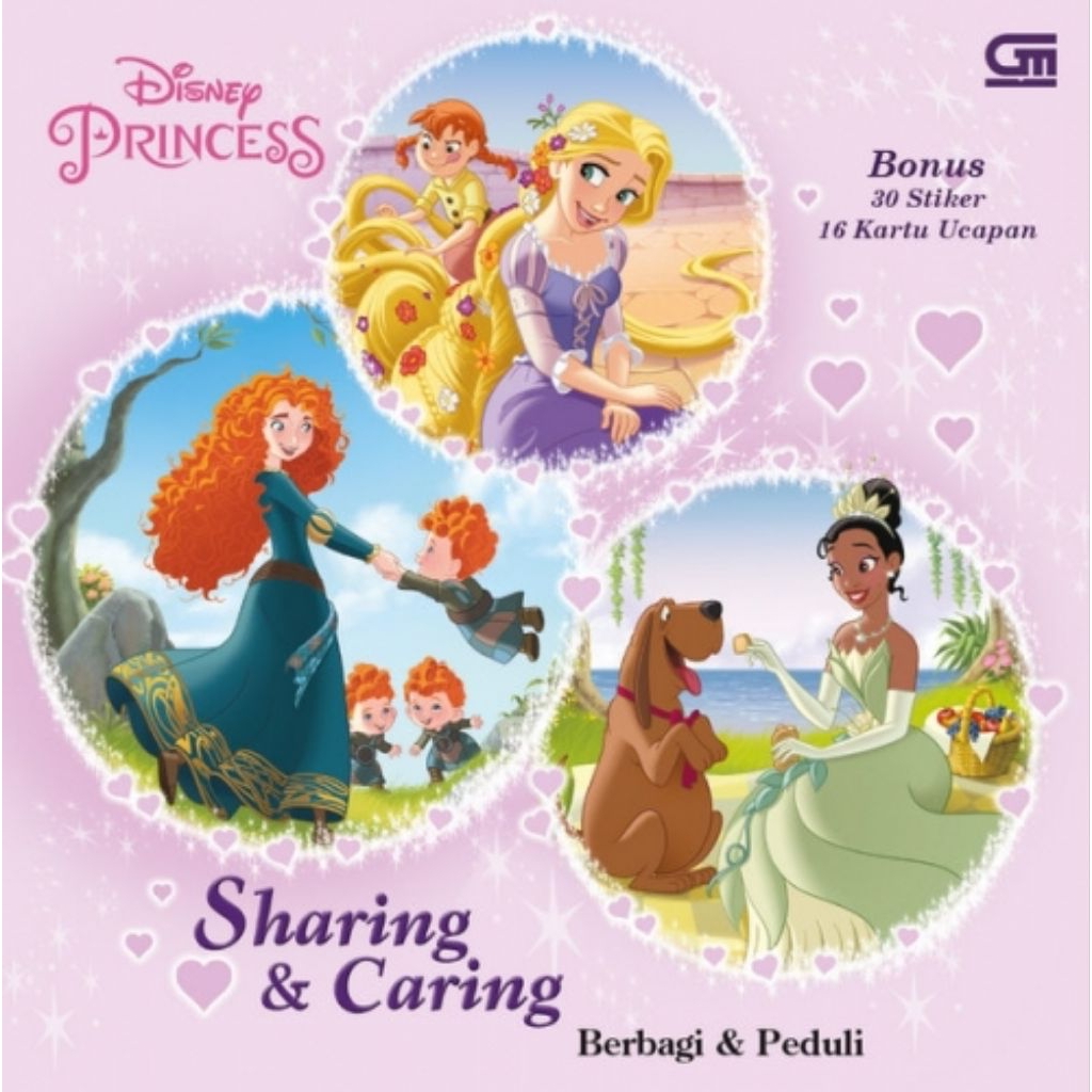 Gramedia Buku Cerita Disney Princess Berbagi & Peduli / Sharing Caring Bonus Stiker & Kartu Ucapan