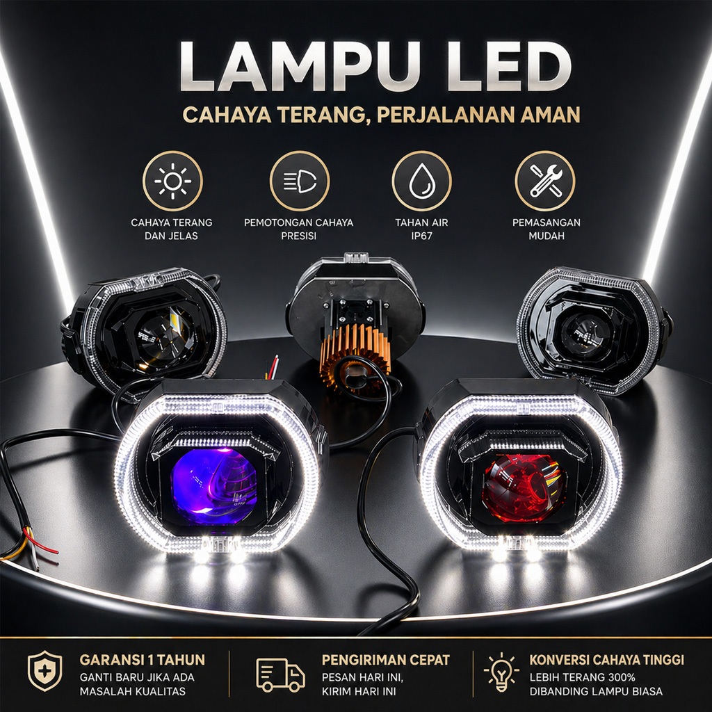 Biled Projie Biled Matrix X1 4.5 INCH Body Black Plus Kipas Pendingin High Low Flat Cut