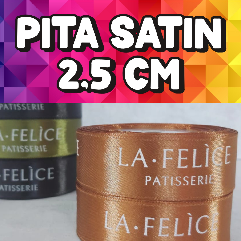 PITA SATIN 2,5 CM SABLON LOGO
