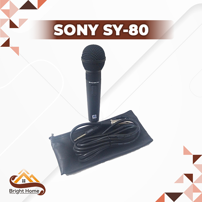 Mic SONY SY-80 Suara Jernih & Sensitif - Mikrofon Karaoke Profesional Kabel 5 Meter
