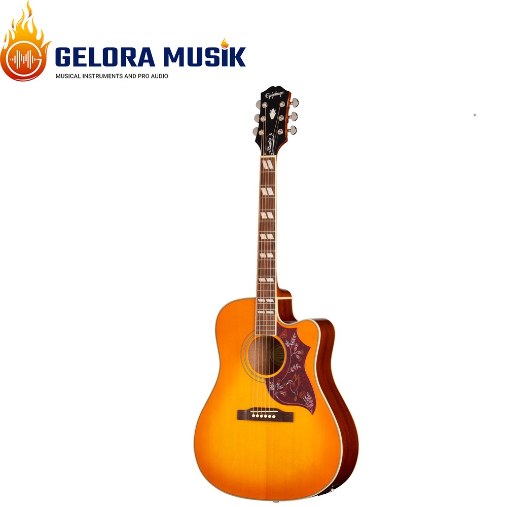 Gitar Akustik Elektrik Epiphone Hummingbird Studio EC Heritage Cherry Sunburst w/Gigbag EASHCHCNH1