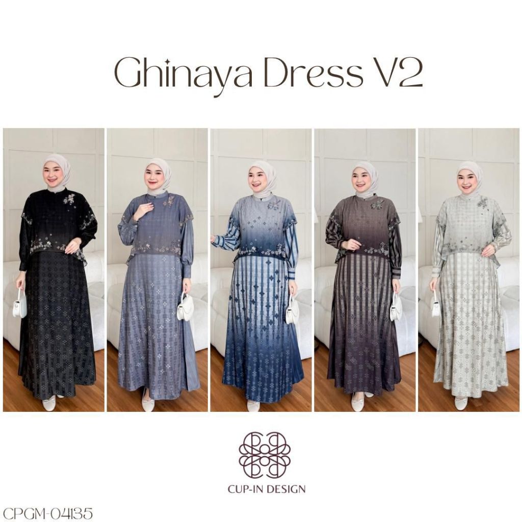 LuxuryFashion READY GAMIS DRESS WANITA GHINAYA VOL 2 BY CUP-IN DESIGNa BEST SELLER