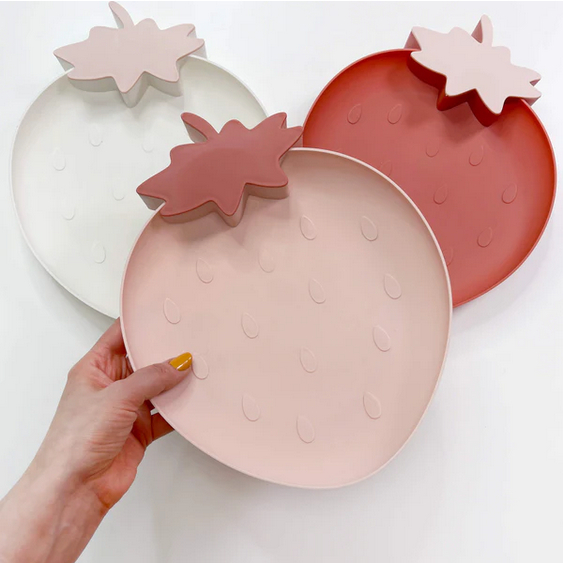 Piring Strawberry Snack Tray Strawberry Shape Piring Dessert Plate Fruit