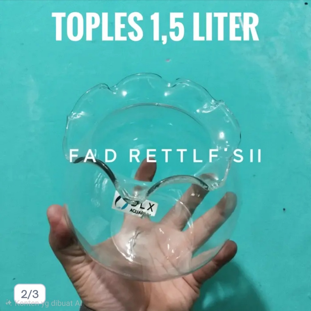 Aquarium Toples Bulat DLX Shella 1,5 Liter