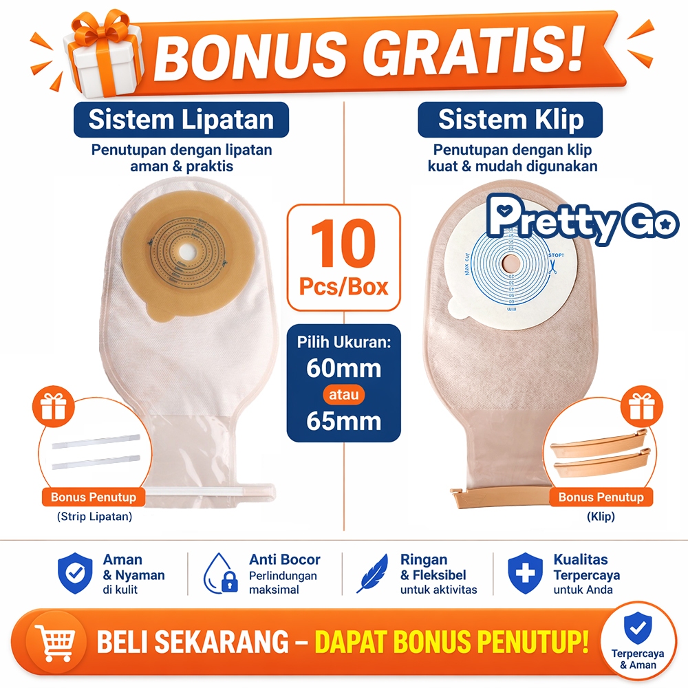 10Pcs Colostomy Bag Kantong Kolostomi Dewasa/Anak Colostomy Bag