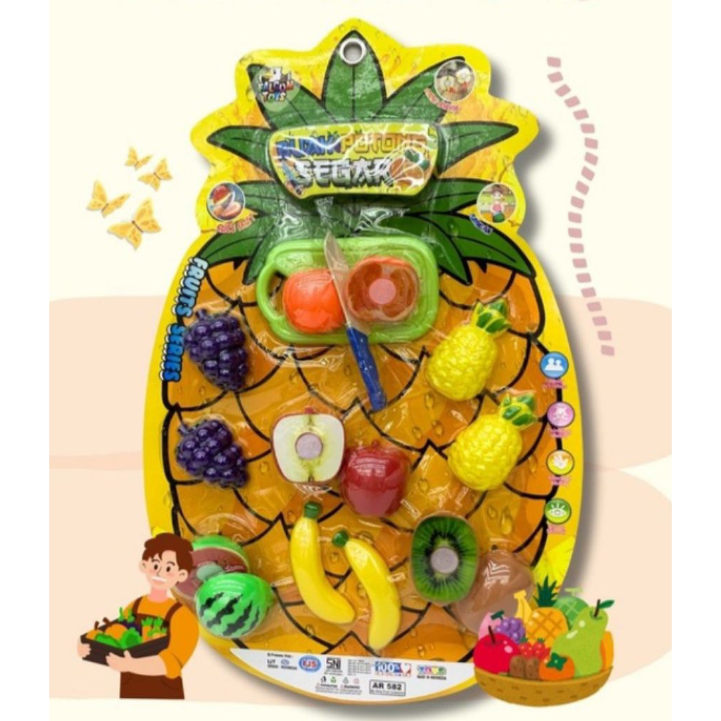 mainan buah potong segar