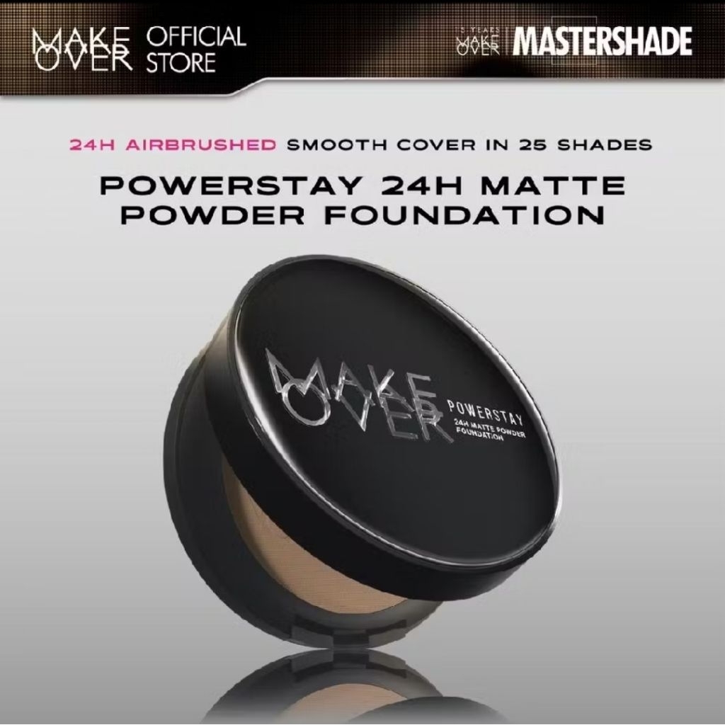 [SPECIAL HOLIDAY LOOK] MAKE OVER Powerstay 24H Matte Powder Foundation - Bedak Padat High Coverage R