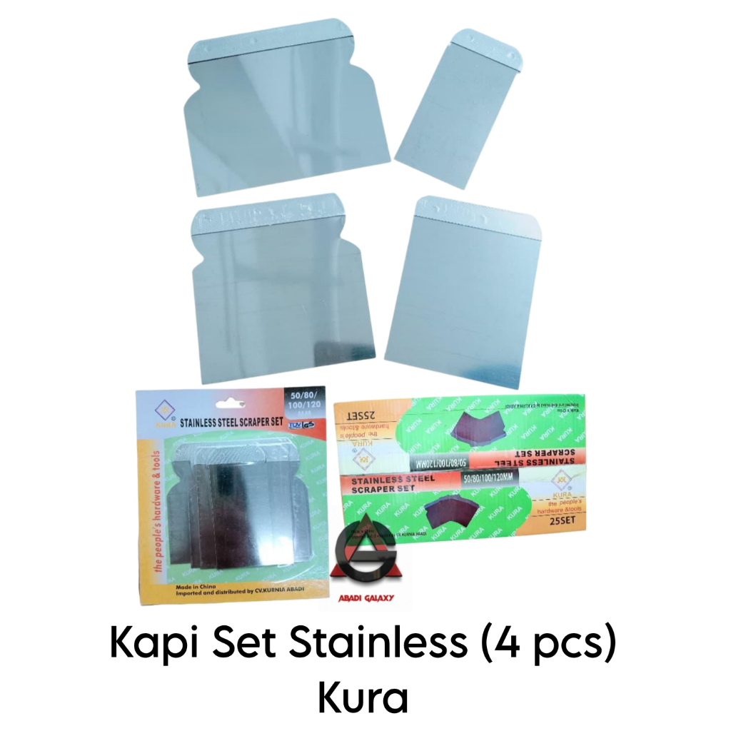 Kapi Set SS / Kapi Set Stainless / Scraper Set Stainless (4pcs) - KURA