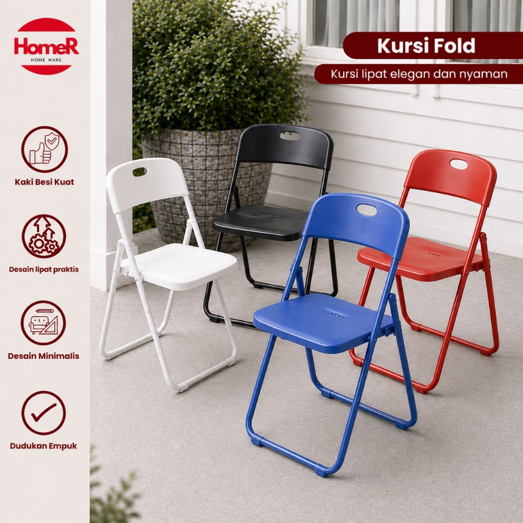 Kursi Lipat Besi Tebal | Kursi Lipat Murah Kuat Praktis untuk Acara & Rumah