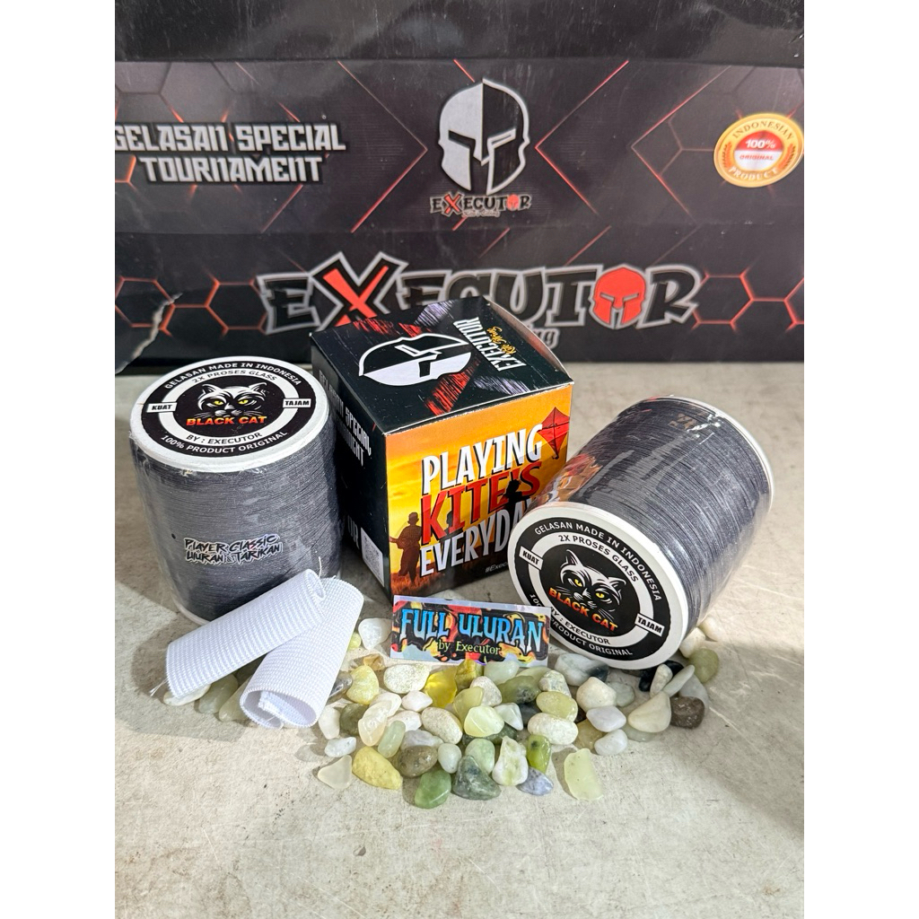 Gelasan BLACK CAT 022 - Senar Gelasan Layangan Aduan Sangat Tajam By Executor
