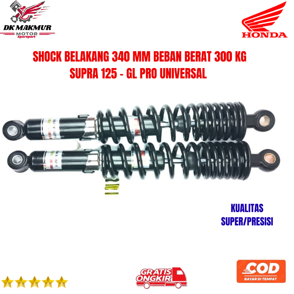ori Shock Belakang 340 MM Beban Berat 300 kg Supra 125 GL pro - Shock Motor universal