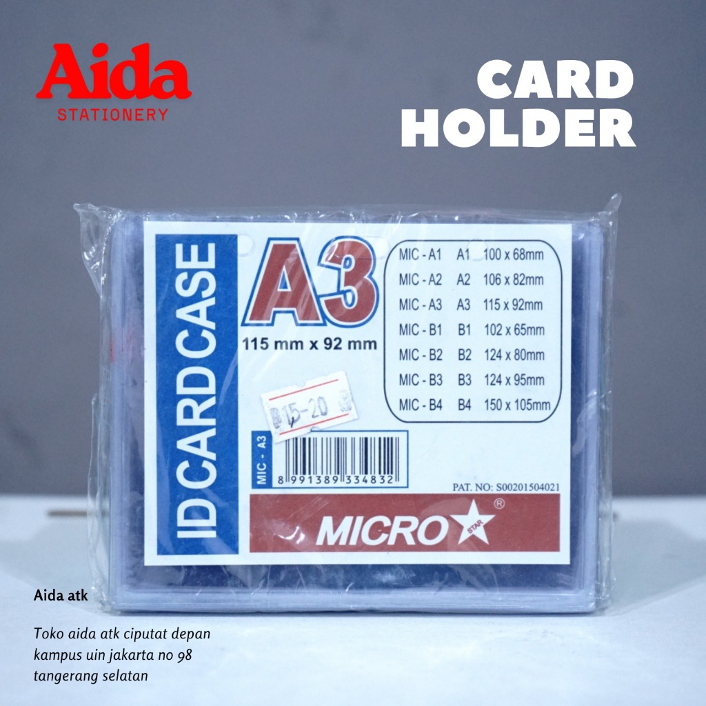 TEMPAT ID CARD PLASTIK CARD HOLDER/CARD CASE A3,B3,B5