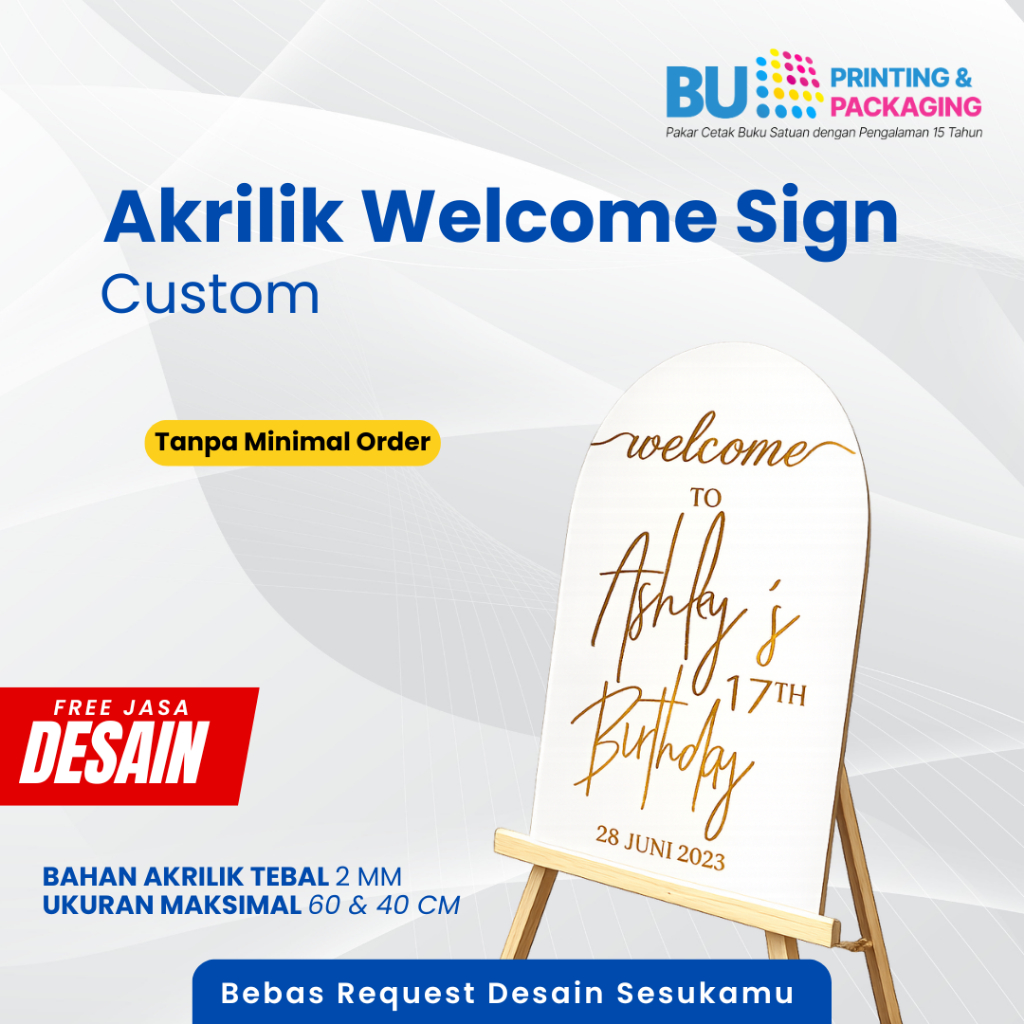Akrilik Welcome Sign Custom | Signage Akrilik Custom | Papan Ucapan Akrilik | Sign Board Custom