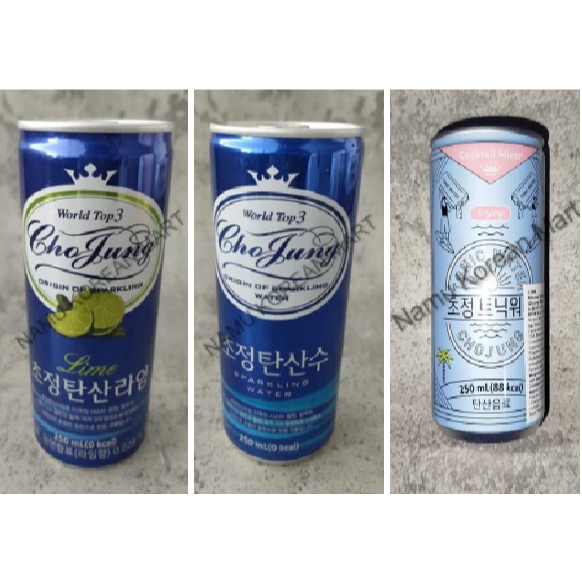 Cho Jung Sparkling Water 250ml / Cho Jung Sparkling Water Lime / Sparkling Water / Minuman Kaleng Ko