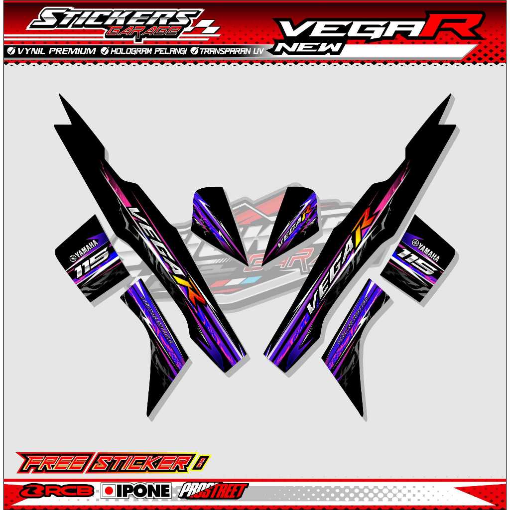 STRIPING VARIASI YAMAHA VEGA R NEW - THUNDER STYLE / STICKER LIST VARIASI MOTOR VEGA R NEW