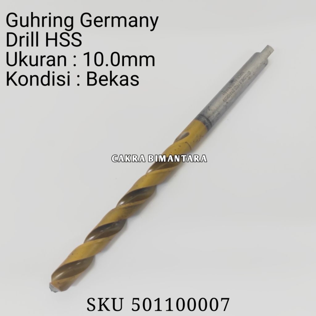 Guhring mata bor bekas 10.0mm drill HSS 10.0 mm untuk besi diameter 10 0 mm