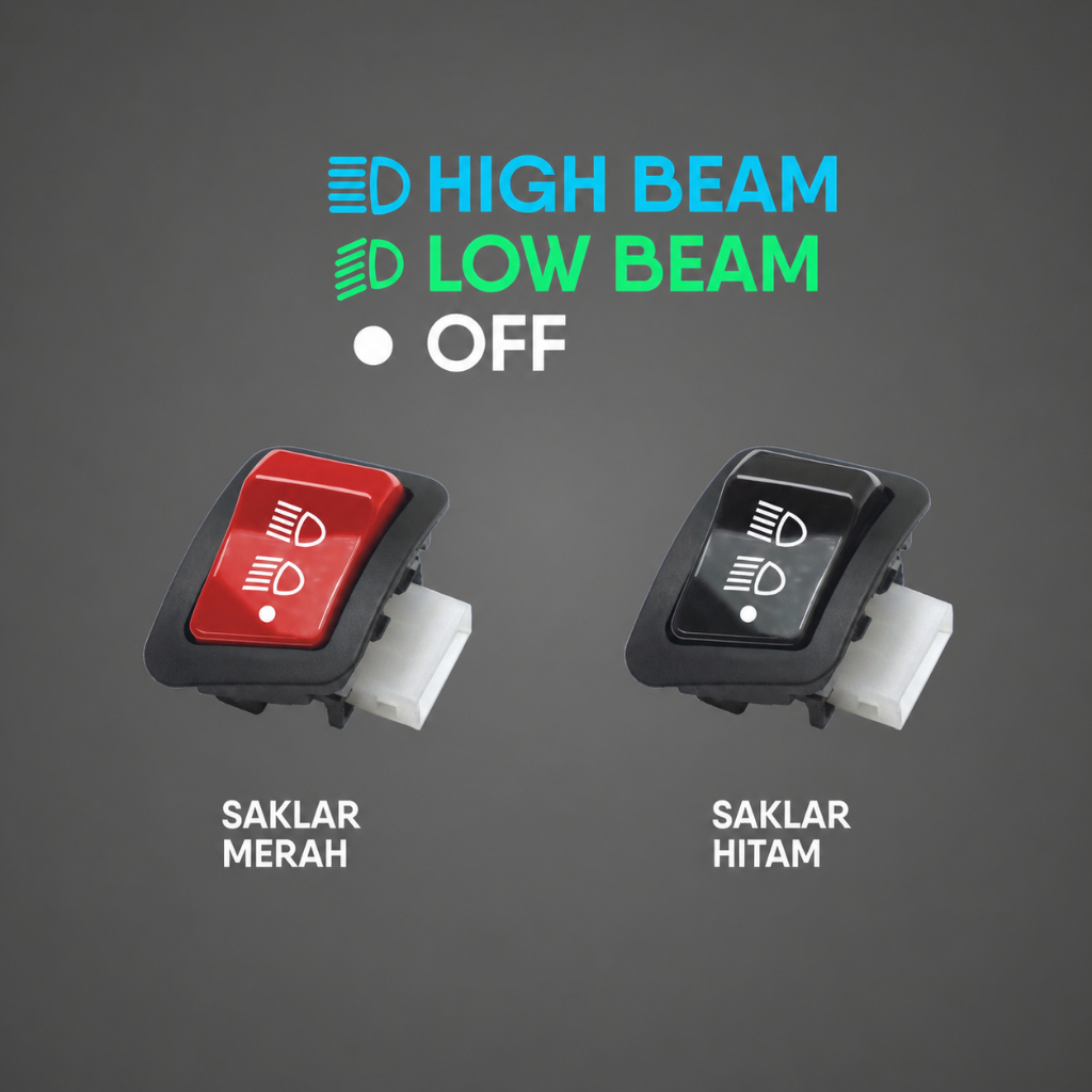 Saklar DIM Motor - 3 Titik - 3 Fungsi Mode Variasi - HIGH LOW OFF - Honda Beat Vario Scoopy Supra