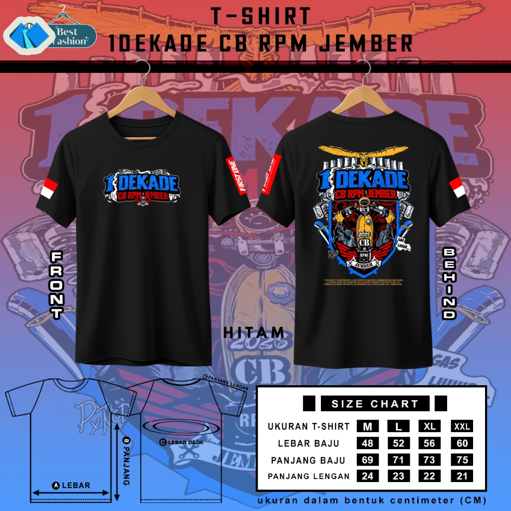 KAOS 1 DEKADE CB RPM JEMBER T-SHIRT SATU DEKADE CB RPM JEMBER