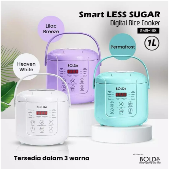 BOLDe Smart Less Sugar Digital Rice Cooker 1L