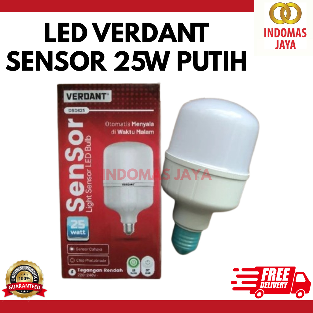 Lampu verdant 25watt led sensor cahaya otomatis menyala dimalam hari