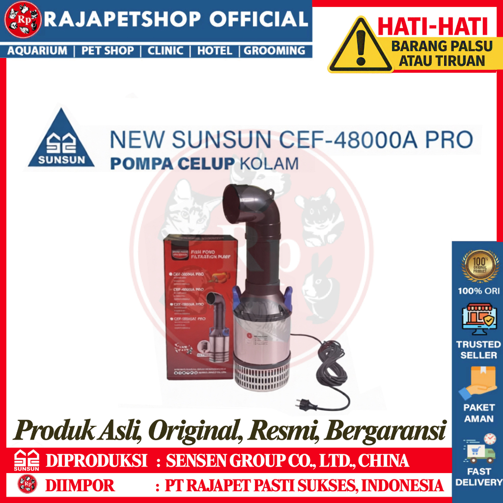 NEW SUNSUN CEF 48000 A PRO Water Pump Kolam Aquarium Dengan Pipa