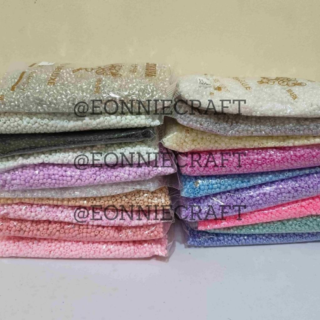 PART2 450Gram 1Pon Mote Pasir Doff AB Silver Gold Ceylon 6/0 8/0 4mm 3mm Payet Manik Pasir Bahan Kal